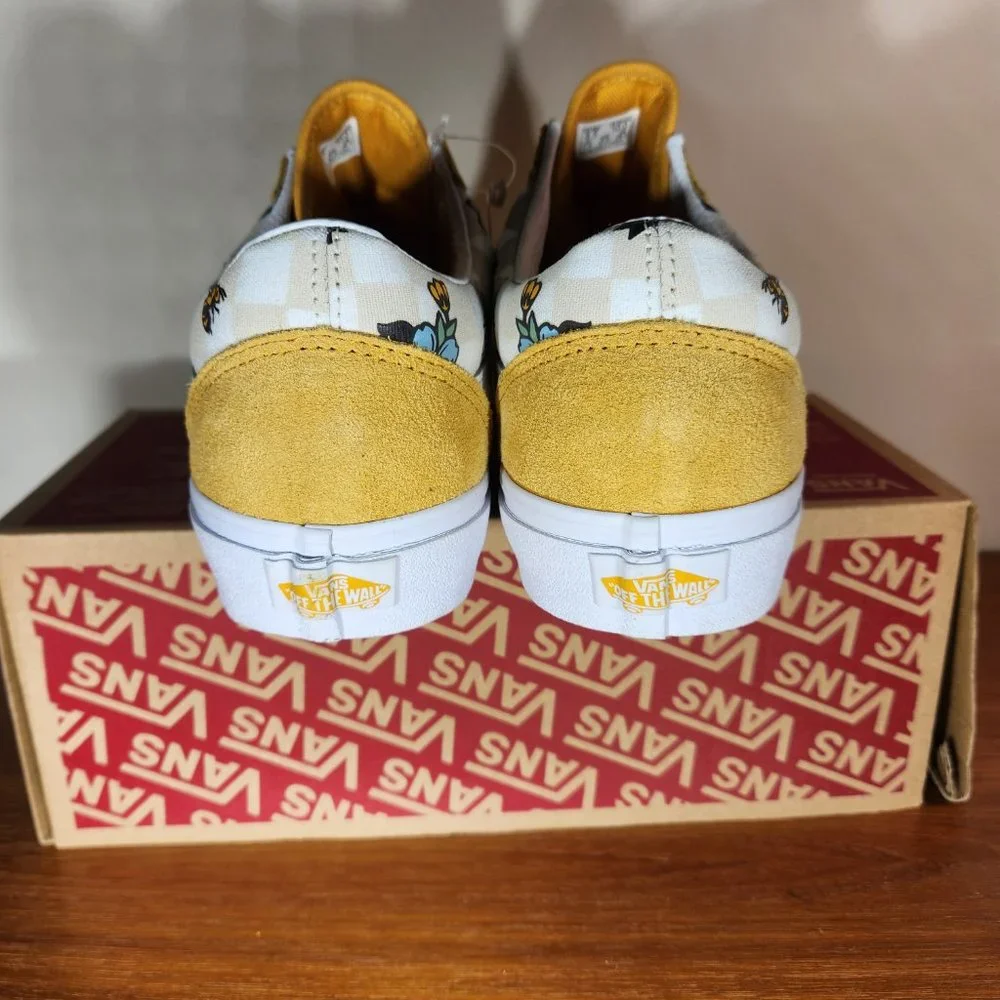 NWT VANS Suede/ Canvas Old Skool (Garden Check) Yellow Men (8.5)/ Women (10.0) - Picture 5 of 16